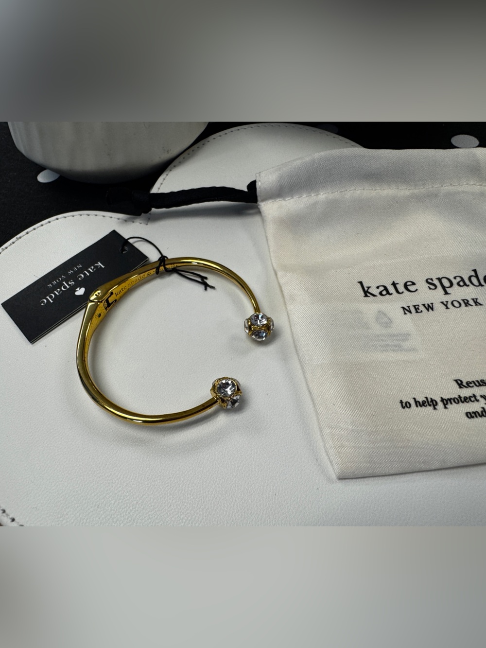 $25 STEALS Beautiful Kate Spade gold crystal “Lade Marmalade” cuff bracelet